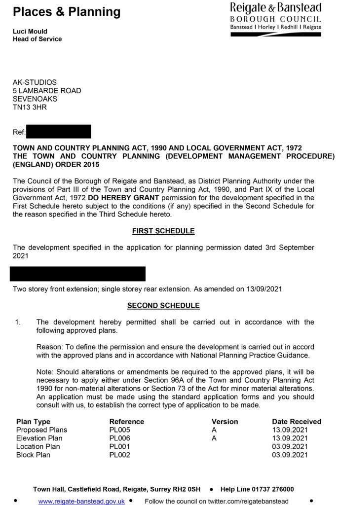 Planning Application Approved Reigate & Banstead Borough Council AK