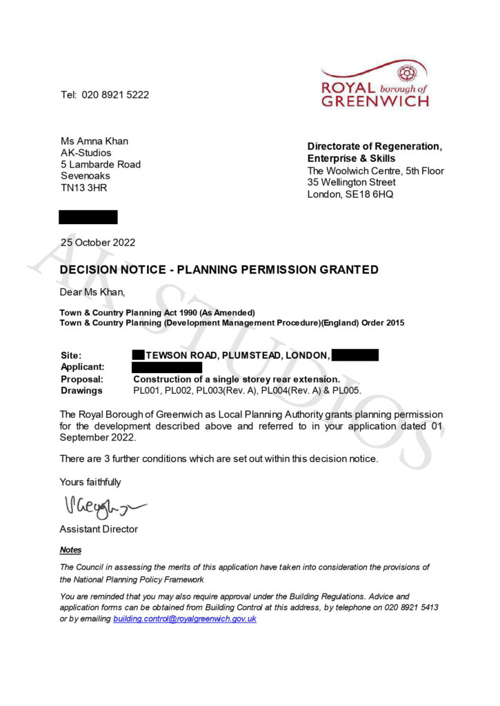 Tewson Road Approval Letters
