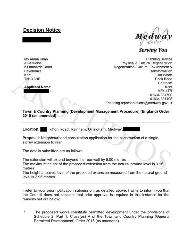 Medway Tufton Road Approval Letter
