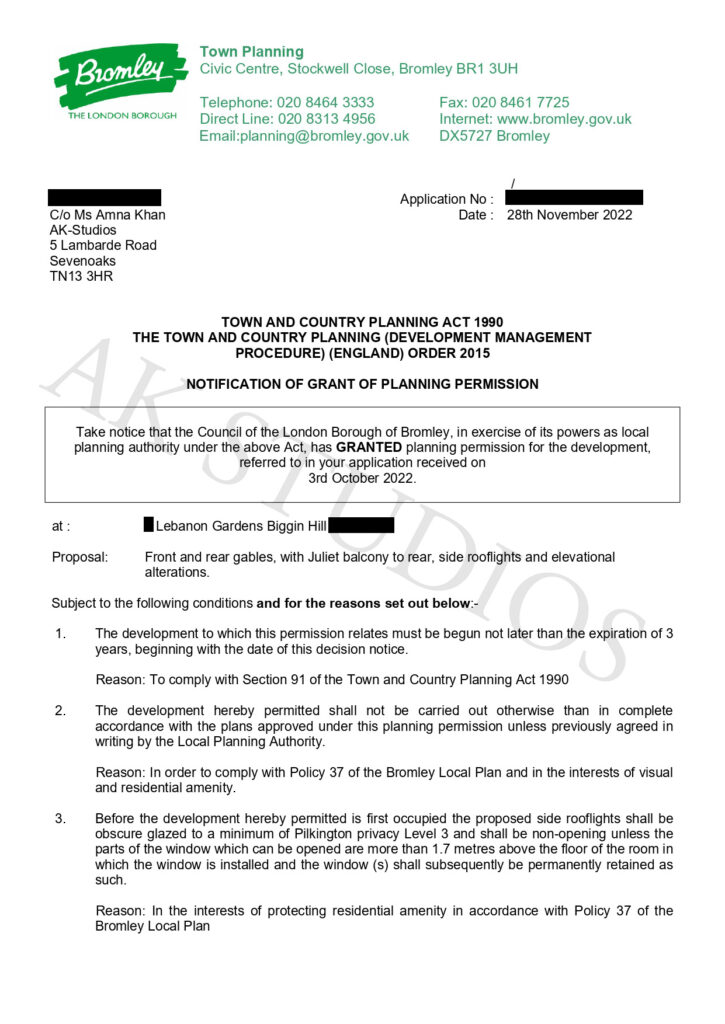 Bromley Lebanon Gardens Approval Letters
