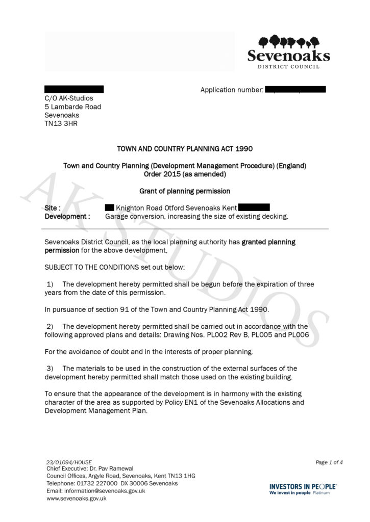 Sevenoaks Knighton Road Approval Letter