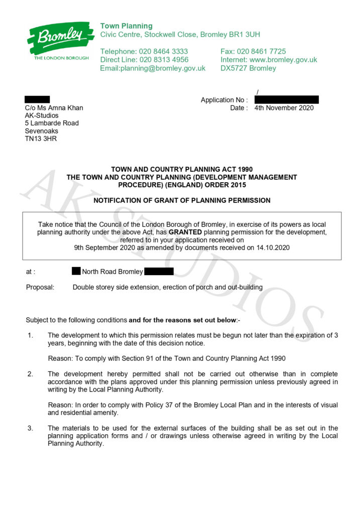 Bromley North Road Approval Letter