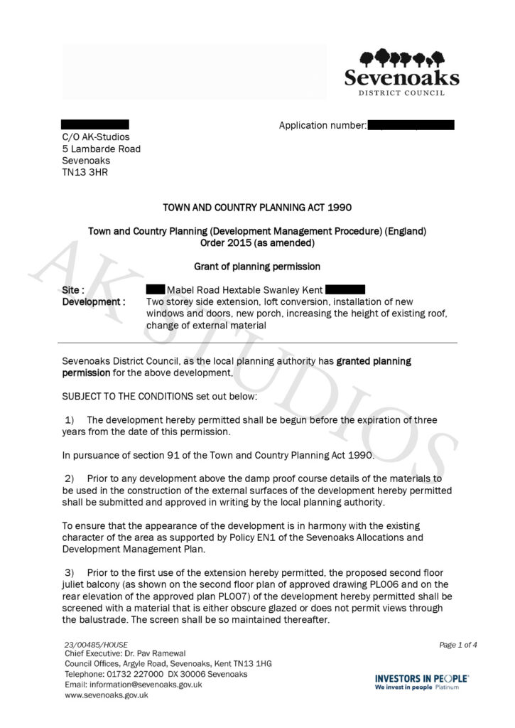 Sevenoaks Mable Road Approval Letter