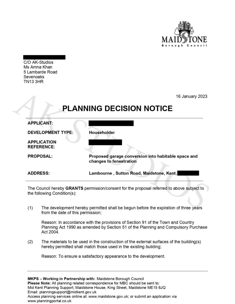 Maidstone Lambourne Sutton Road Approval Letter
